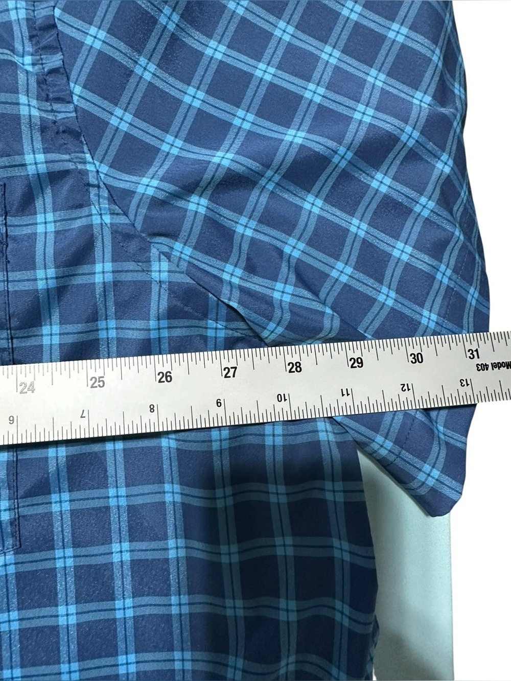 St. John's Bay Blue Plaid Short-Sleeve Button-Down Shirt 3XL - Picture 8 of 8